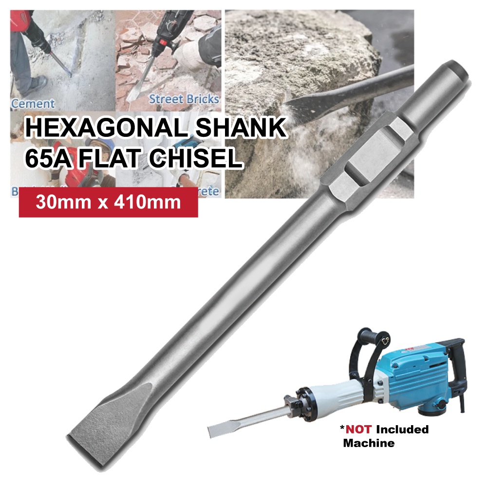 65A Chisel Flat / Point / Scaling / Peach /Square Flat Hexagonal Shank ...