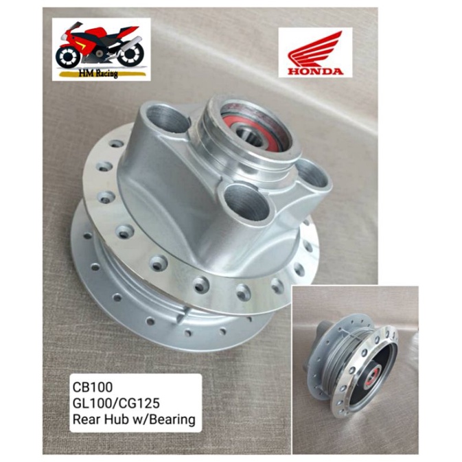 CB100 / GL100 / CG125 - REAR HUB with BEARING SILVER (STOCK AT SABAH ...