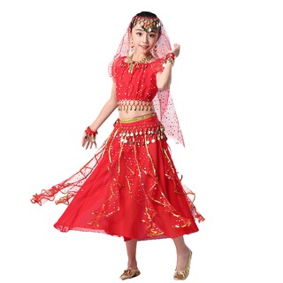 Kids Belly Dance Costumes Set Oriental Dance Girls Belly Dancing India  Belly Dance Clothes Bellydance Child Kids Indian 6 Colors