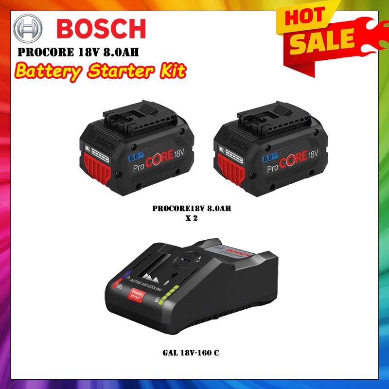 Bosch ProCore 18v Starter Set 1 x 8.0Ah PRO CORE Battery + GAL18V-40  Charger