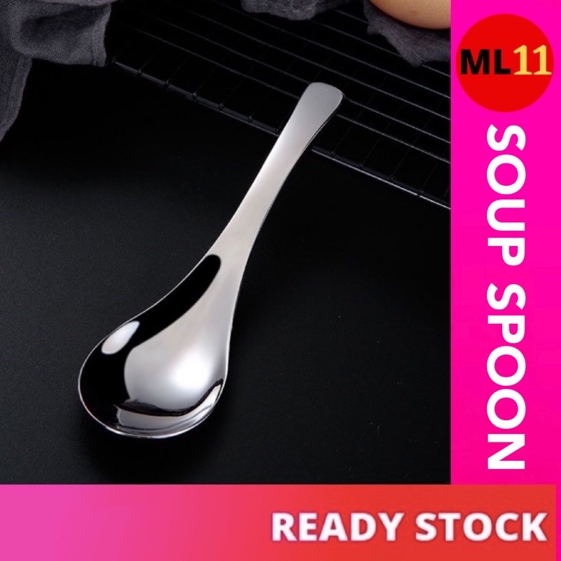 Stainless Steel Dining Tablespoon / Chinese Style / Soup Spoon / Cutlery Spoon / Untensil / Sudu