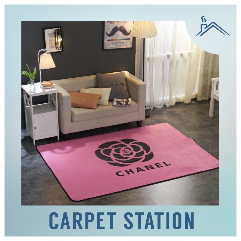 Chanel Flower Luxury Branded Logo Design Carpet Velvet Home Decoration ...