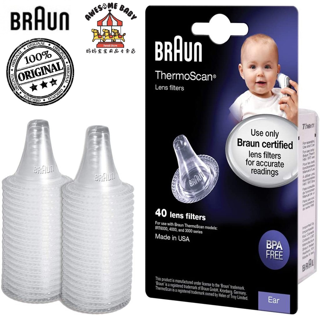 40pcs x Braun Ear Thermometer Probe Cover Lens Filter for Braun Thermoscan Original Shopee
