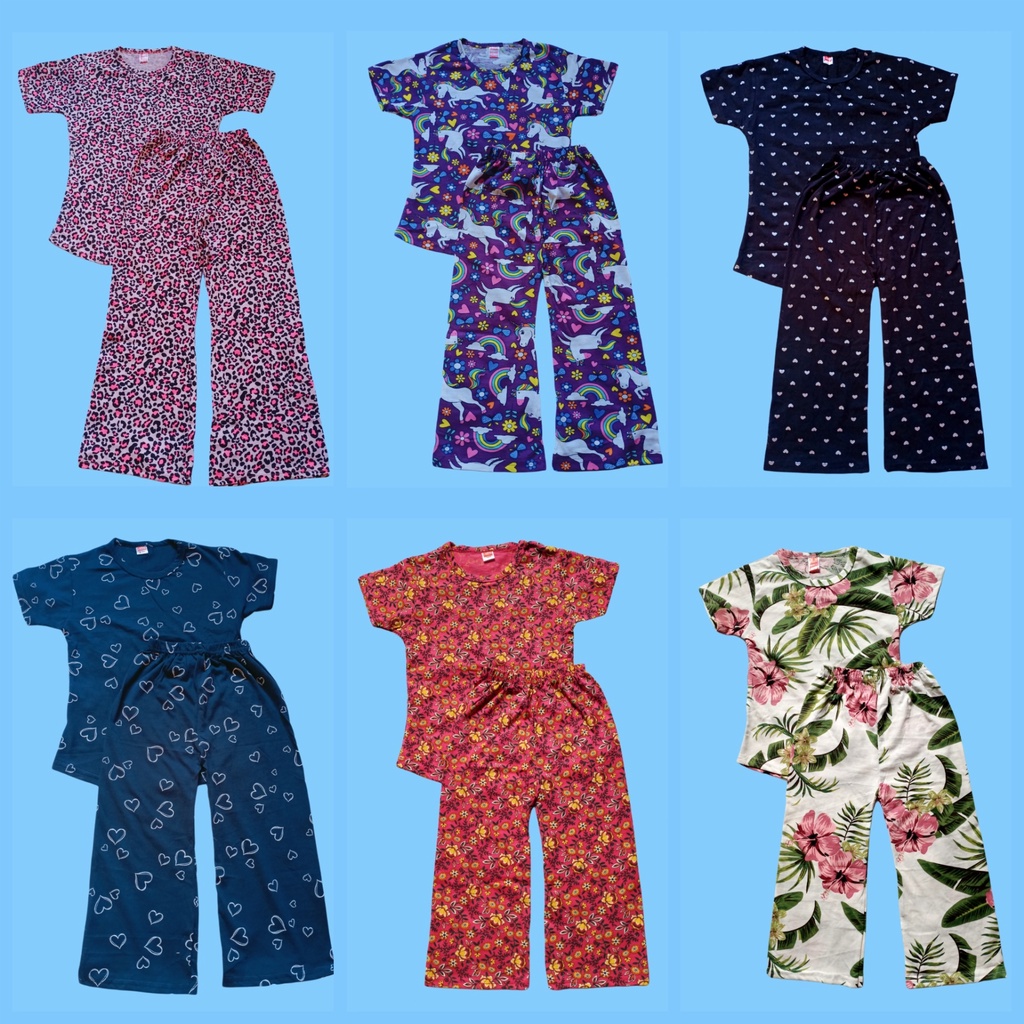 (1-12y)Kids palazo/Set palazo budak/pyjamas budak/ | Shopee Malaysia