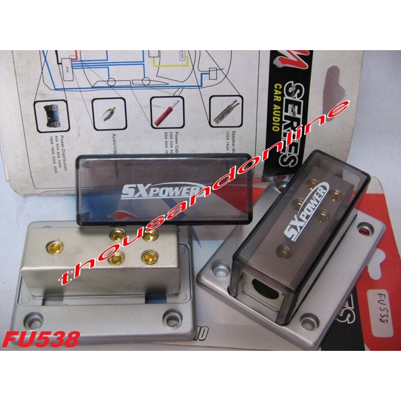 FU538 1 X 4 AWG TO 4 X 8 AWG CAR AUDIO POWER GROUND CABLE SPITTER