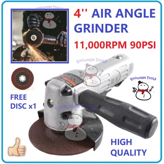 HEAVY DUTY 4'' PNEUMATIC AIR ANGLE GRINDER WOOD METAL CUTTER POLISH SAW ...