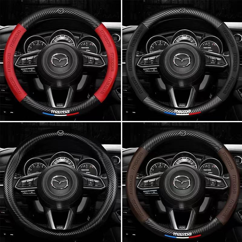 Ontto Cover Per Chiave Auto TPU - Adatta Per Mazda 2 3 5 6 CX-5 CX-3 Ecc. 2015-2019 - Bianco Con Bordo Oro