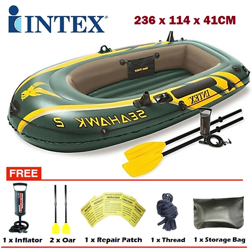 PROMOTION 68347 INTEX SEAHAWK 2 Inflatable 2 - 3 Person Swimming ...