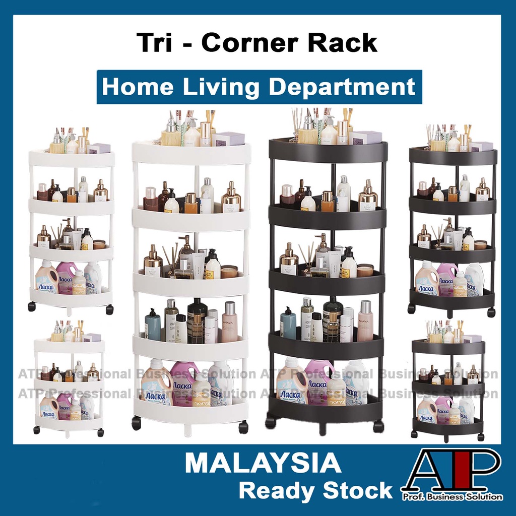 Furniture🛋️ Rak Sudut Tiga Bathroom Corner Tri Corner Rack Floor Multi ...