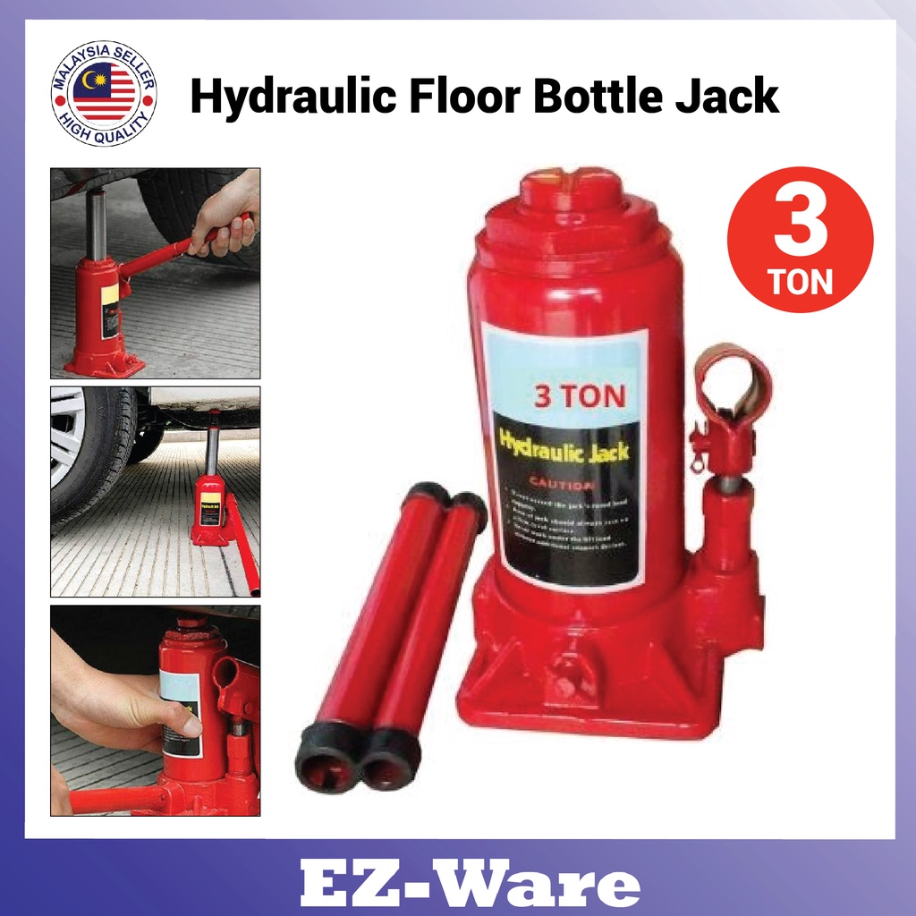 3 Ton Portable Heavy Duty Hydraulic Floor Bottle Jack Shopee Malaysia