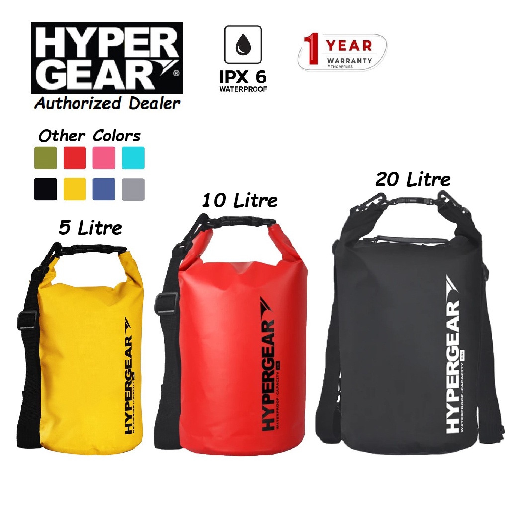 Hypergear Dry Bag 5L 10L 20L Waterproof Bag Watersports Beach Durable