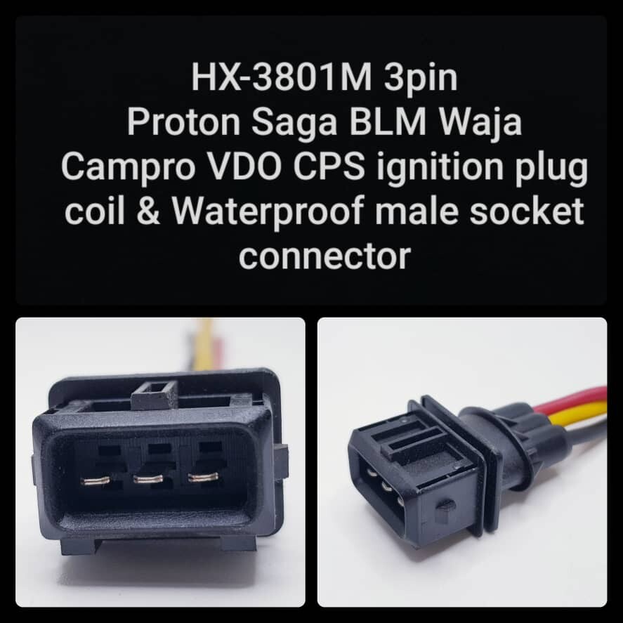 HX3801M 3pin Proton Saga BLM Waja Campro VDO CPS ignition plug coil