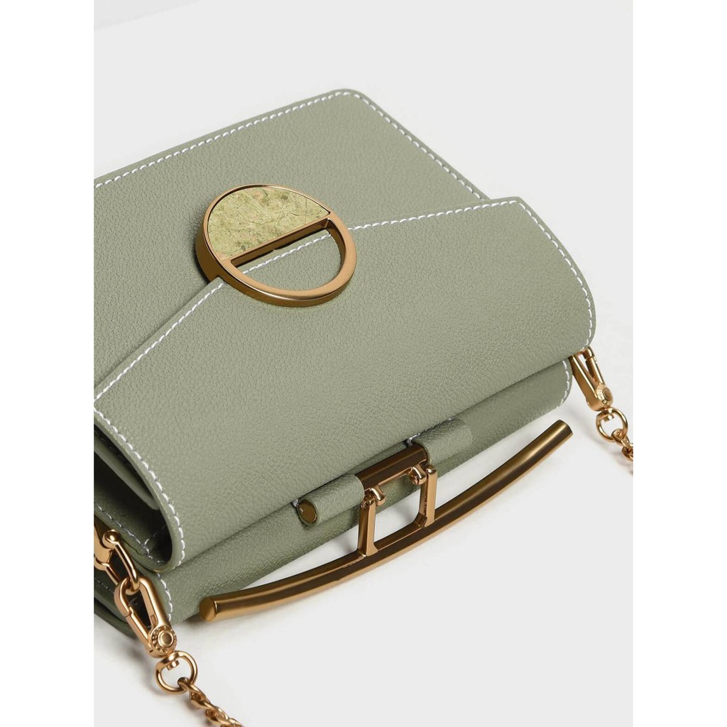 Charles & Keith Charles and Keith Stone Embellished Shoulder Bag(Marble