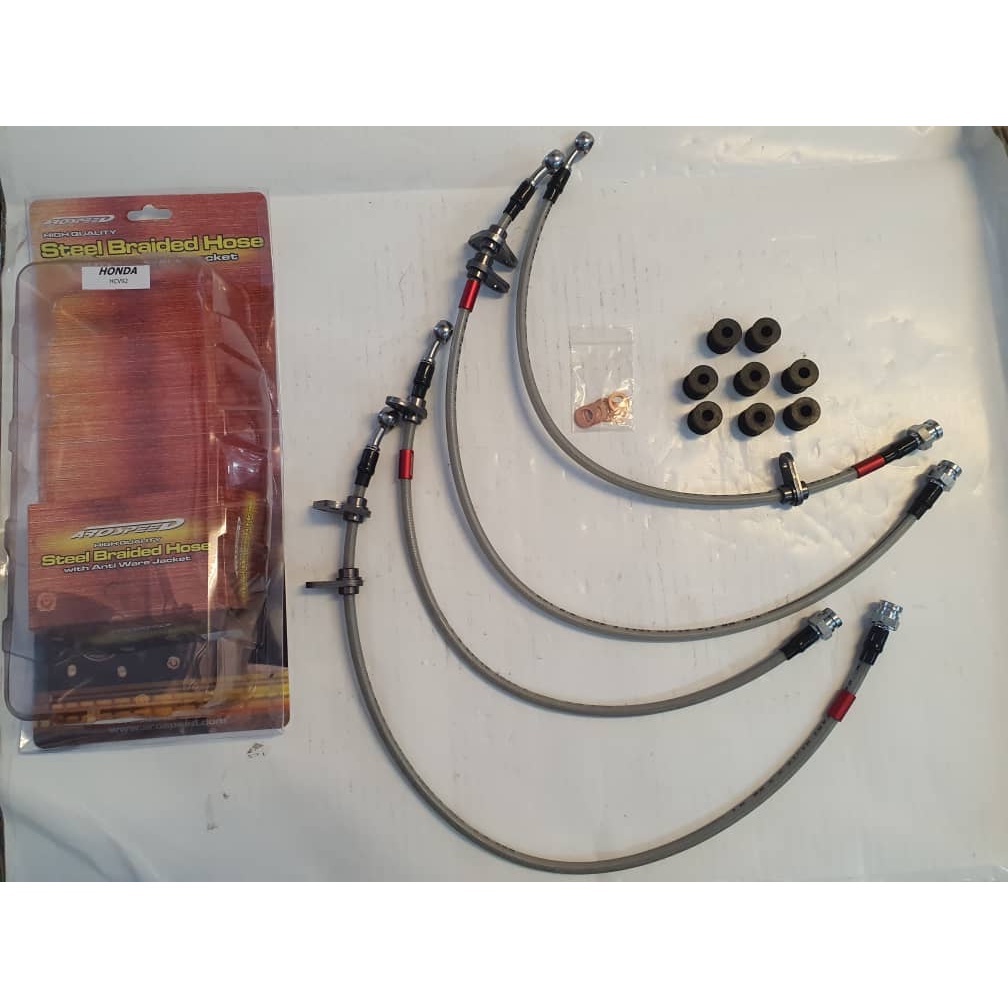 Honda Civic SR4/EG AROSPEED Steel Braided Brake Hose / Brake Line Shopee Malaysia
