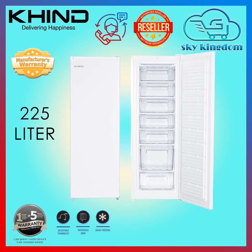 KHIND UF225 225L Upright Freezer Shopee Malaysia