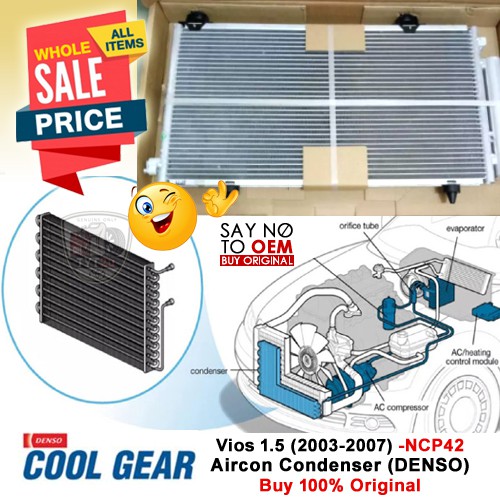 Vios (2003-12) NCP42 NCP93 Air Con Condenser Denso Cool Gear Aircon ...