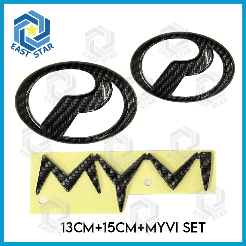 Perodua Myvi 2017-2025 Logo Emblem Rim Cap Matte Black Chrome Blue Red ...