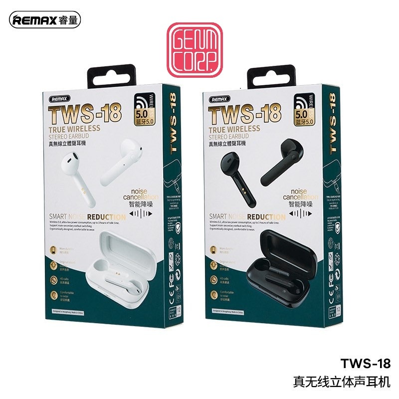 🔥 READY STOCK 🔥 REMAX True Wireless V5.0 Stereo Earbuds TWS-18 Smart ...