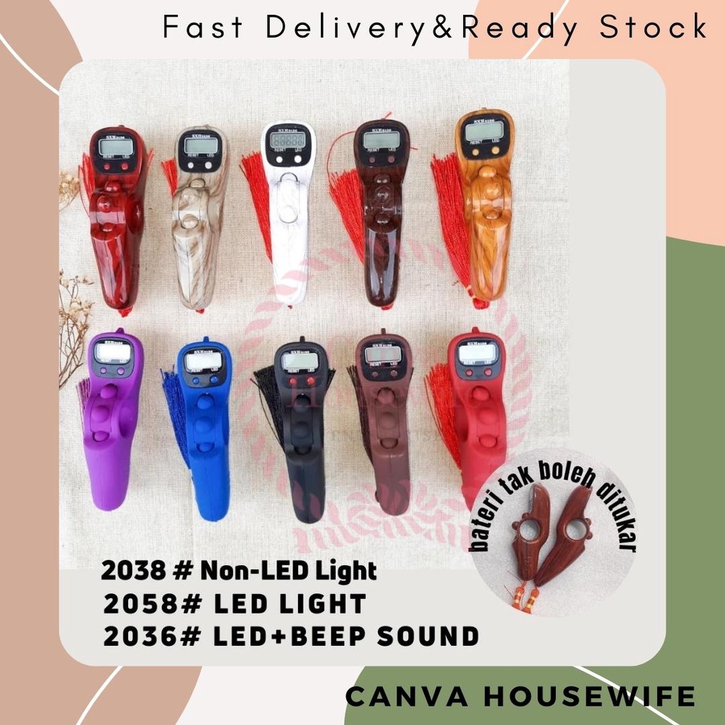 Tasbih Manik Digital LED/LED + Beep Sound Dan No LED Muslim Prayer ...