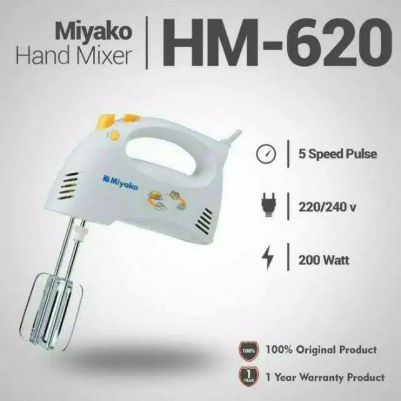 Miyako Hand Mixer HM620 / Mixer Miyako ORIGINAL HM-620 / Hand Mixer ...