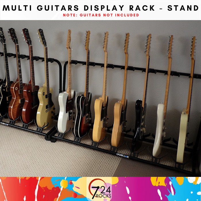 Soldier Multi Guitar Rack - Guitar Stand for Acoustic Electric Bass ...