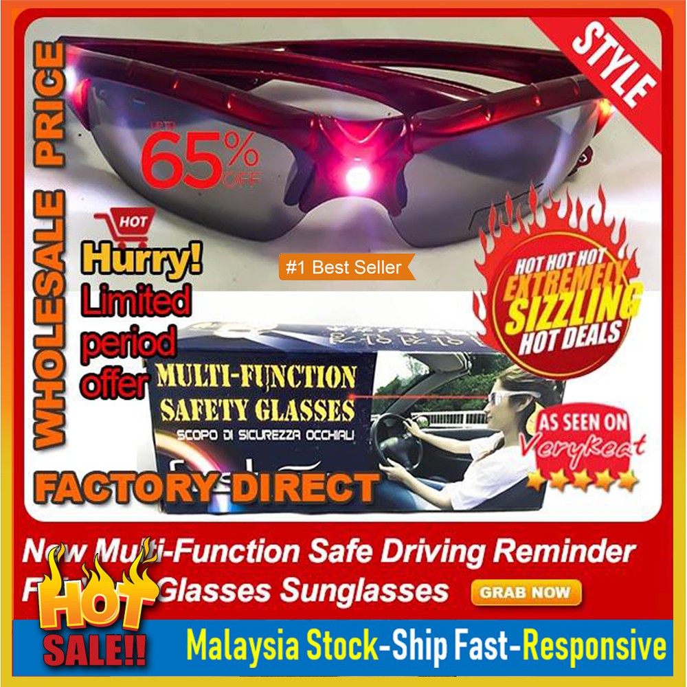 New Multi-Function Safe Driving Reminder Foldable Glasses Sunglasses ...