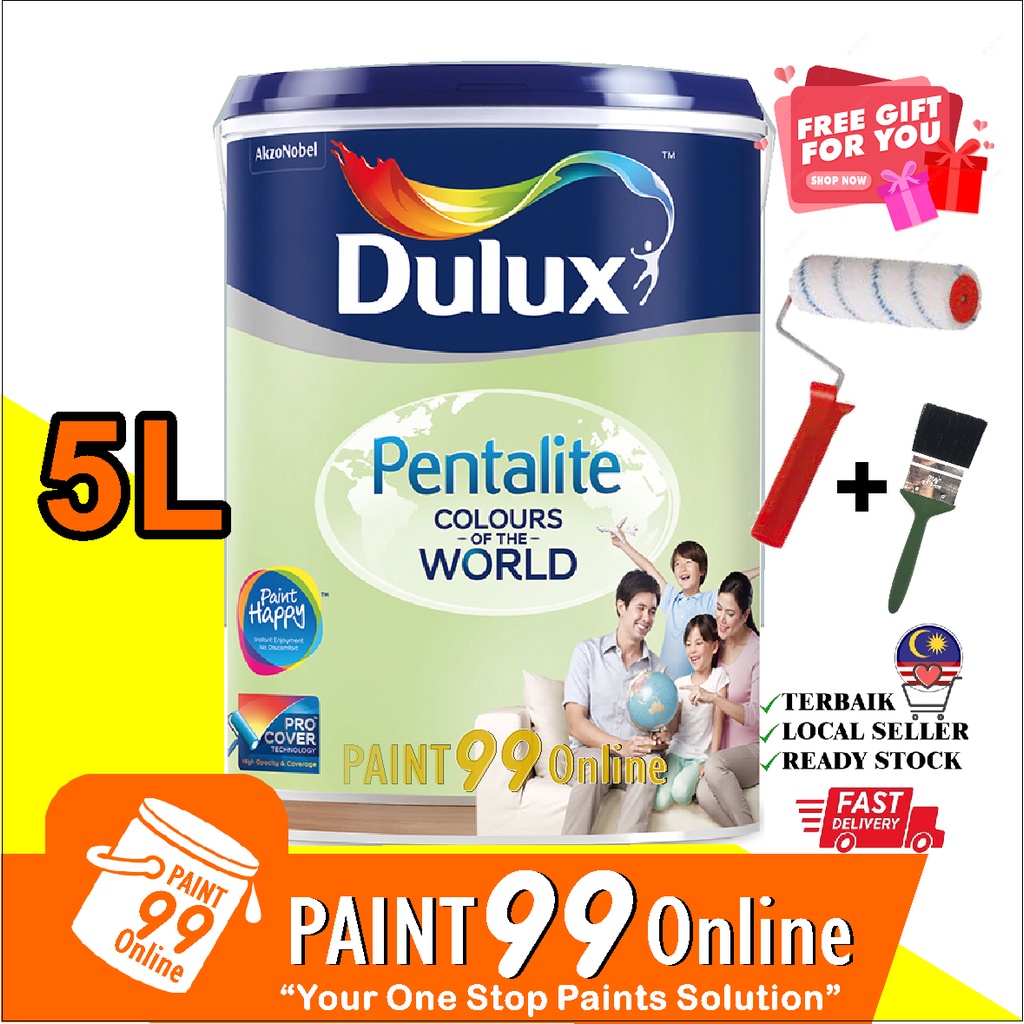 ( LIGHT COLOUR ) 5L DULUX Pentalite Interior Matt Finish Interior