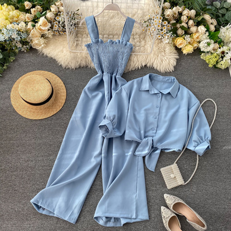 Fashion CM.YAYA Street Women's Set Sleeveless Pocket Front Shirt and Shorts  Suit 2023 Summer Safari Two 2 Piece Set Outfitsuit