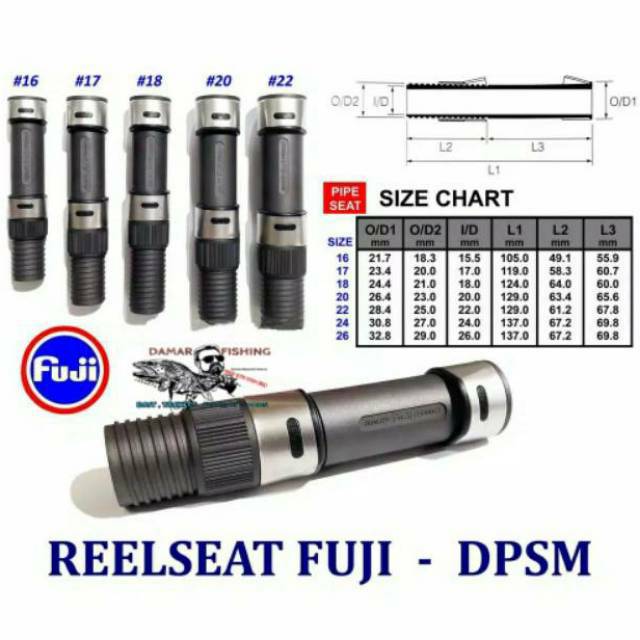 Reel SEAT FUJI ORIGINAL DPS - M Complete SIZE - Rod REEL SEAT - FUJI REEL  SET