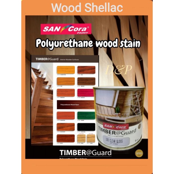 1 Litre Sancora Timber Guard Wood stain Shellac Vanish Syelek kayu ...