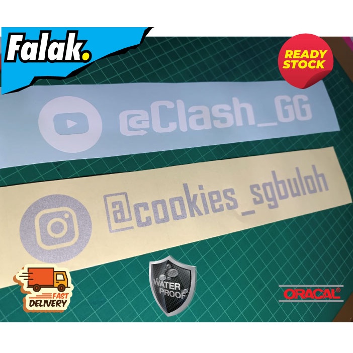 CUSTOM STICKER KERETA /FB/IG/YOUTUBE/TIKTOK/TWITTER/WHATAPPS | Shopee ...