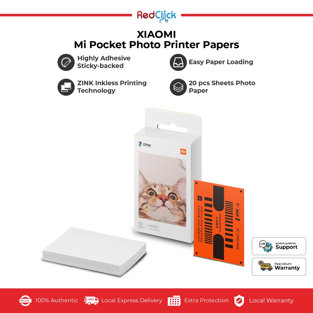 Xiaomi Mi Portable Photo Printer Paper 2x3-inch - 20 Sheets 