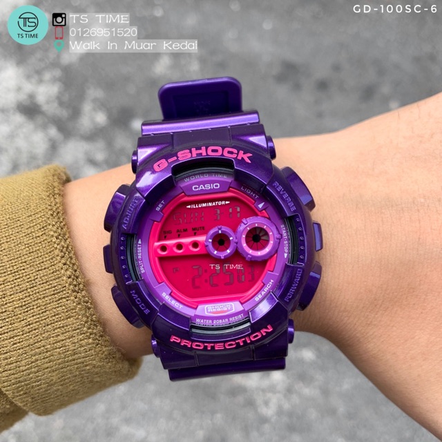 時計G-SHOCK GD-100SC パープル - 腕時計(デジタル)