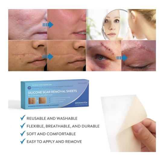 Aroamas Professional Silicone Scar Removal Sheets for Scars Caused by