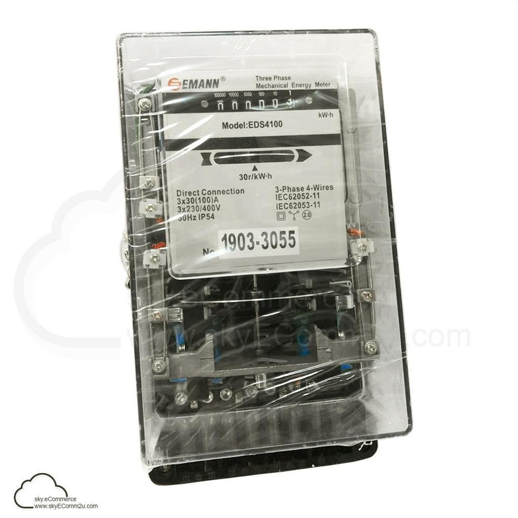 EMANN Three Phase Analogue Electricity kWh Meter EDS4100 100A | Shopee ...