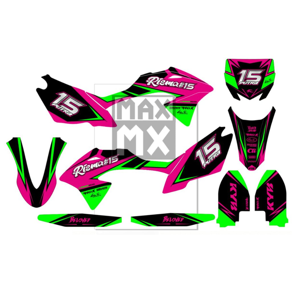 Klx 150 BF Sticker Decal, Minimalist pink Full Body Custom Striping ...