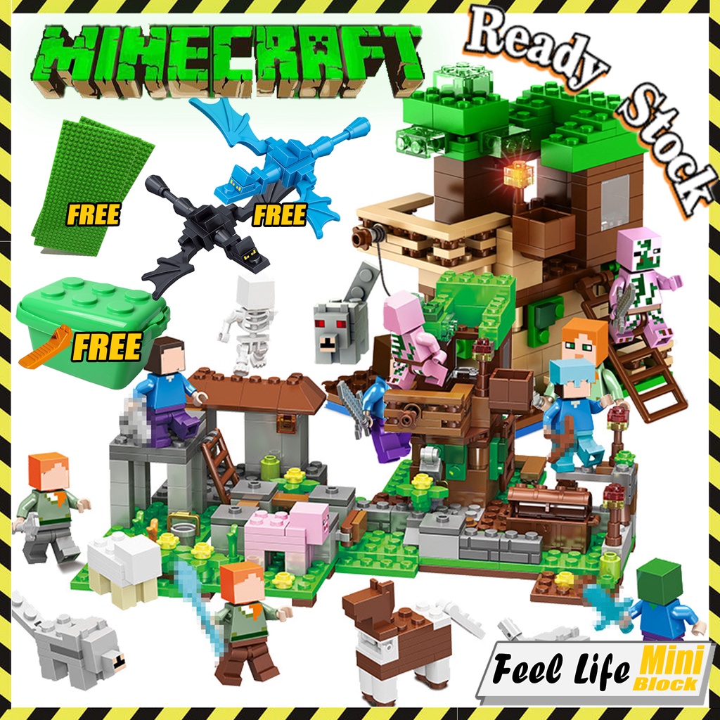 【Ready Stock】 Building Block A0021 Minecraft Building Blocks Tree House ...