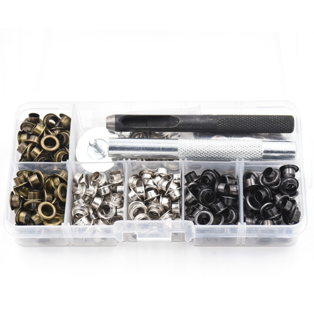 300 Sets Metal Eyelets And Installation Tools Silver Black Bronze Mixed ...