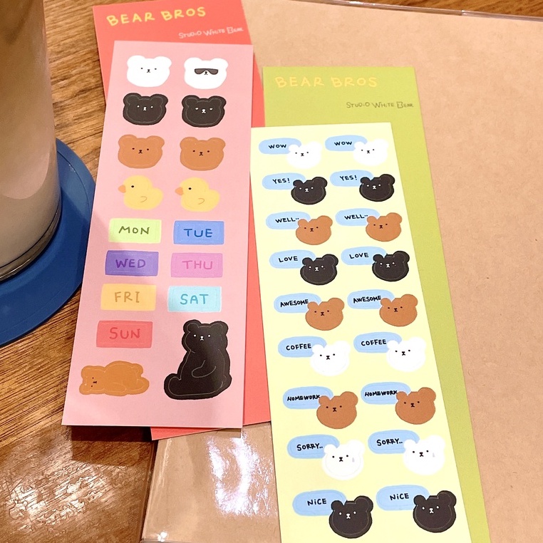 [Bear Bros] Cute Korean Design Sticker - For Diary | Shopee Malaysia
