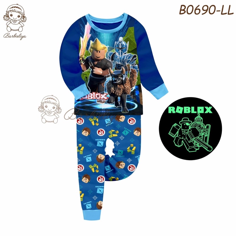 CLEARANCE Barbieliya B0690LL Roblox Glow In The Dark Boy Pyjamas (3/4y