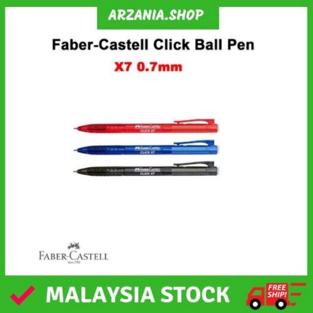 Faber Castell Click Ball Pen X7 0.7mm Black Pen Faber Castell Pen