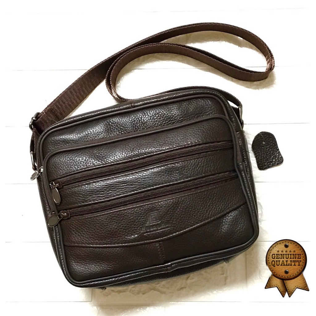 Ready Stock!! Genuine Leather Men Shoulder Bag Sling Bag (Kulit Asli