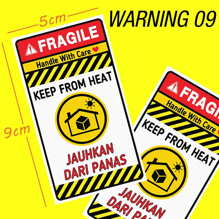 100pcs WARNING FRAGILE STICKER LABEL TAPE CAUTION Pelekat AMARAN Mudah ...