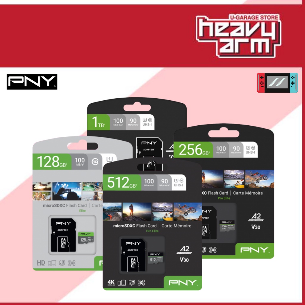 PNY Elite Pro Elite-X Micro SD Card 128GB 256GB 512GB 1TB Storage