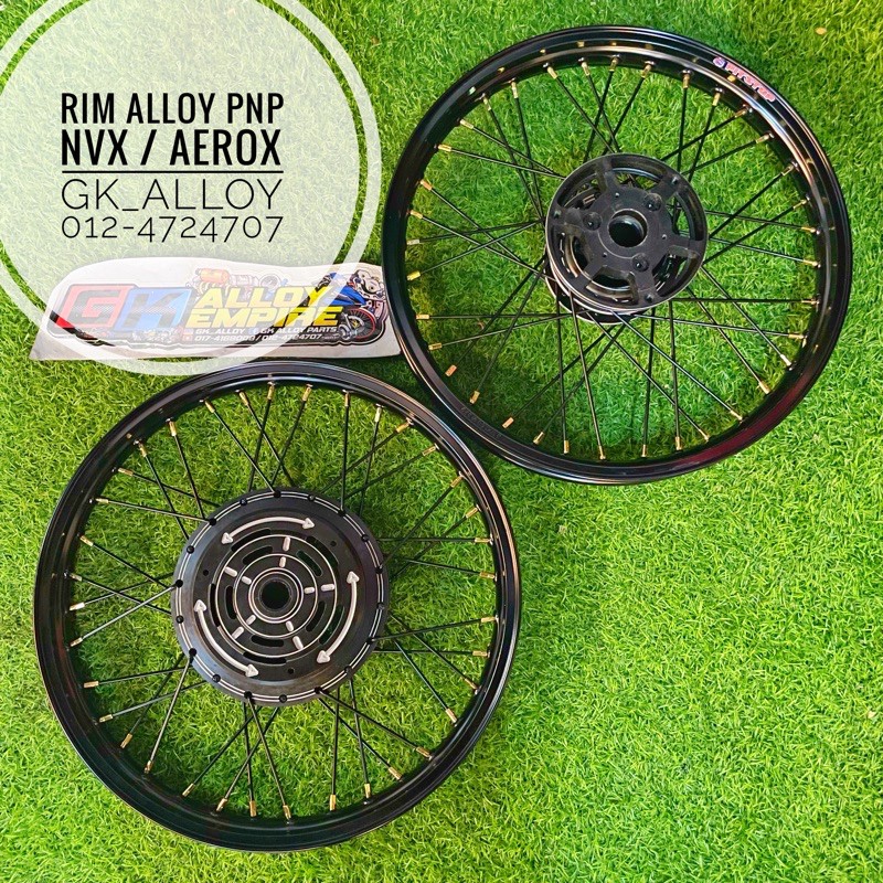 RIM ALLOY HITAM + HUB CNC + LIDI HITAM PNP YAMAHA AEROX / NVX 150🇹🇭🇹🇭 ...