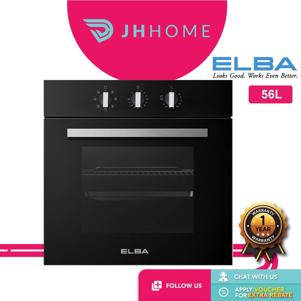 Elba Built In Oven Volto With 7 Functions Triple Glazed Glass Door (56