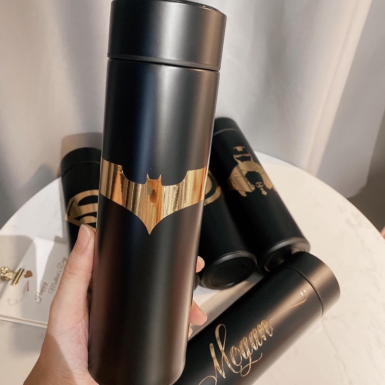 Batman Your Name Superhero Led thermos flask Personalized