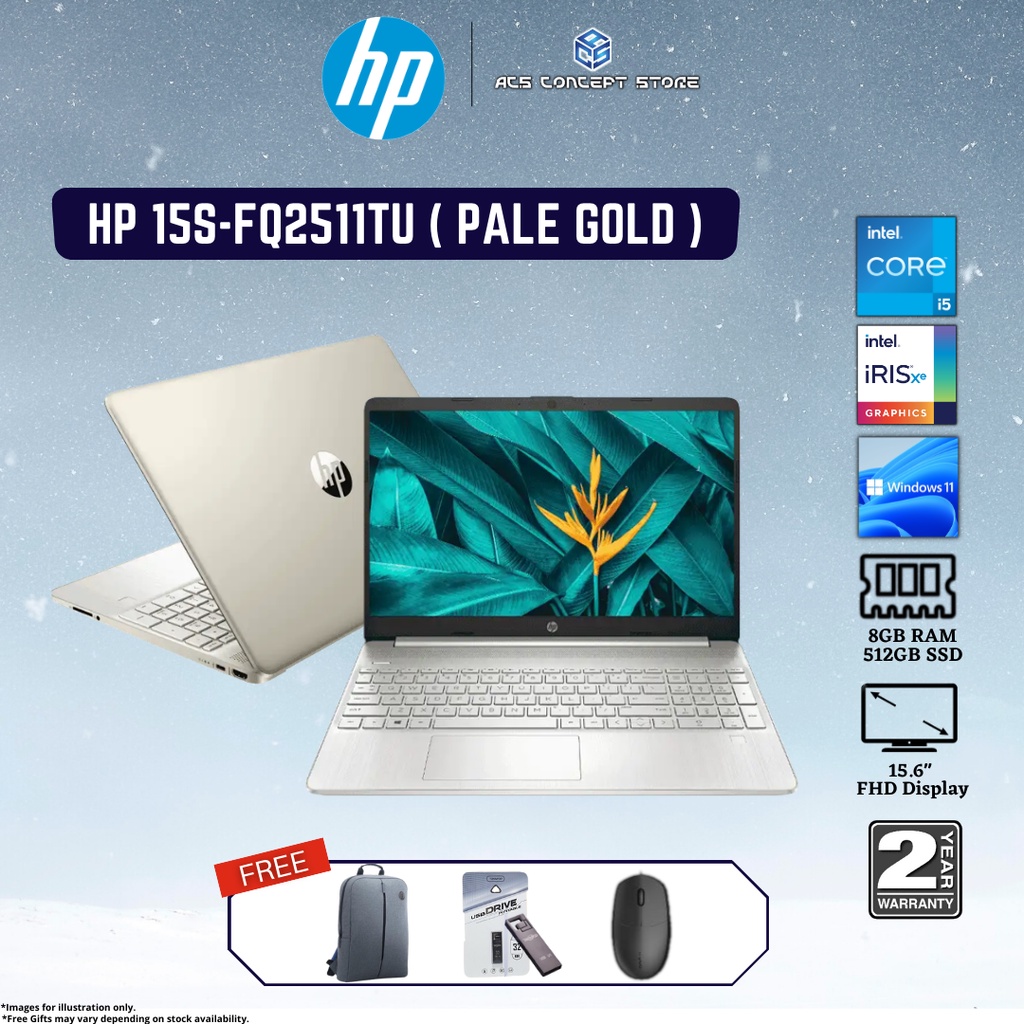 [READY STOCK] HP 15s-fq2511TU Gold | 15s-fq2512TU Silver 15.6