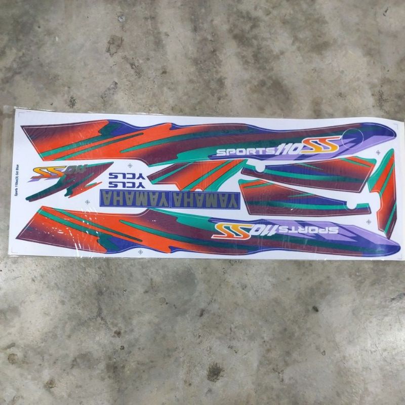 Stiker sticker body stripe cover set (3) yamaha y110ss y110 ss one ...