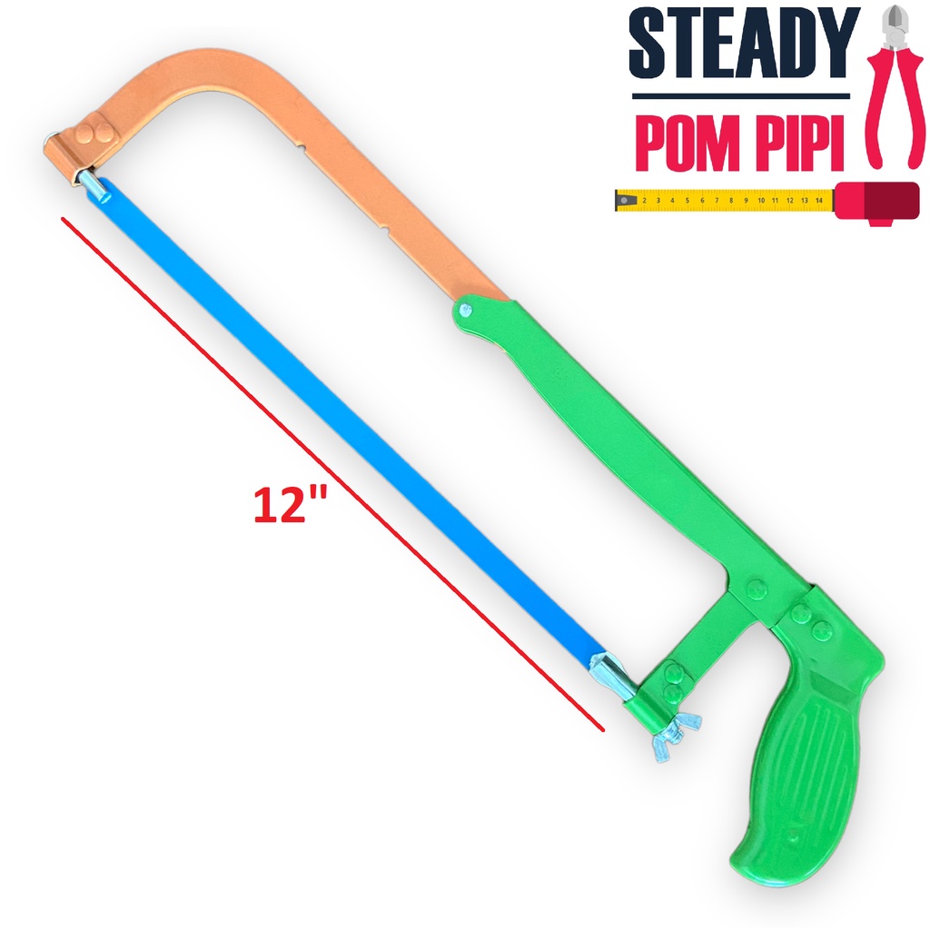 12” (305MM) STEEL HACKSAW FRAME WITH BLADE / IRON HAND SAW / GERGAJI